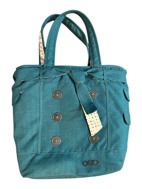 OGIO Teal Canvas Tote with Button Accents